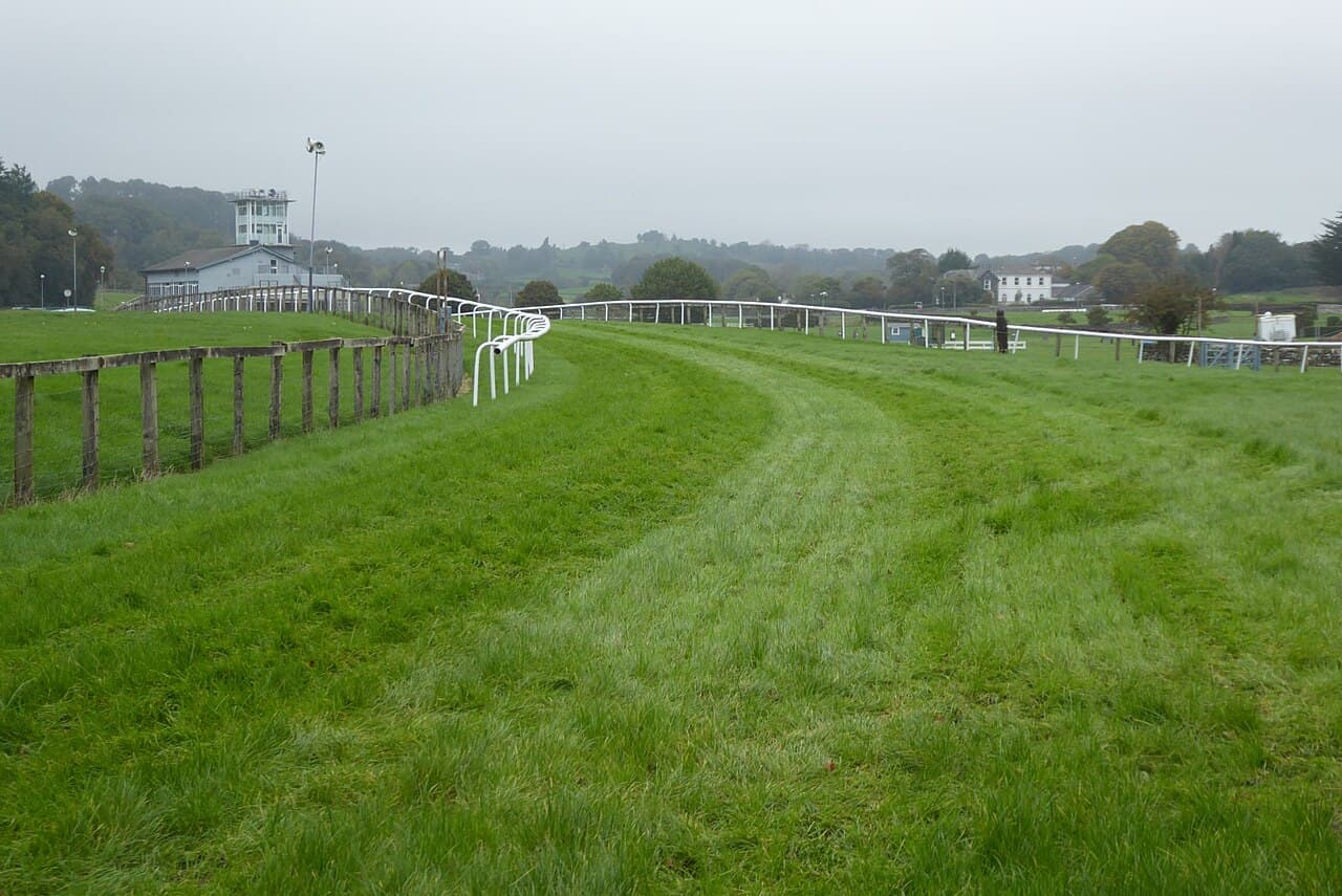Cartmel Racecourse viewed from outside the track