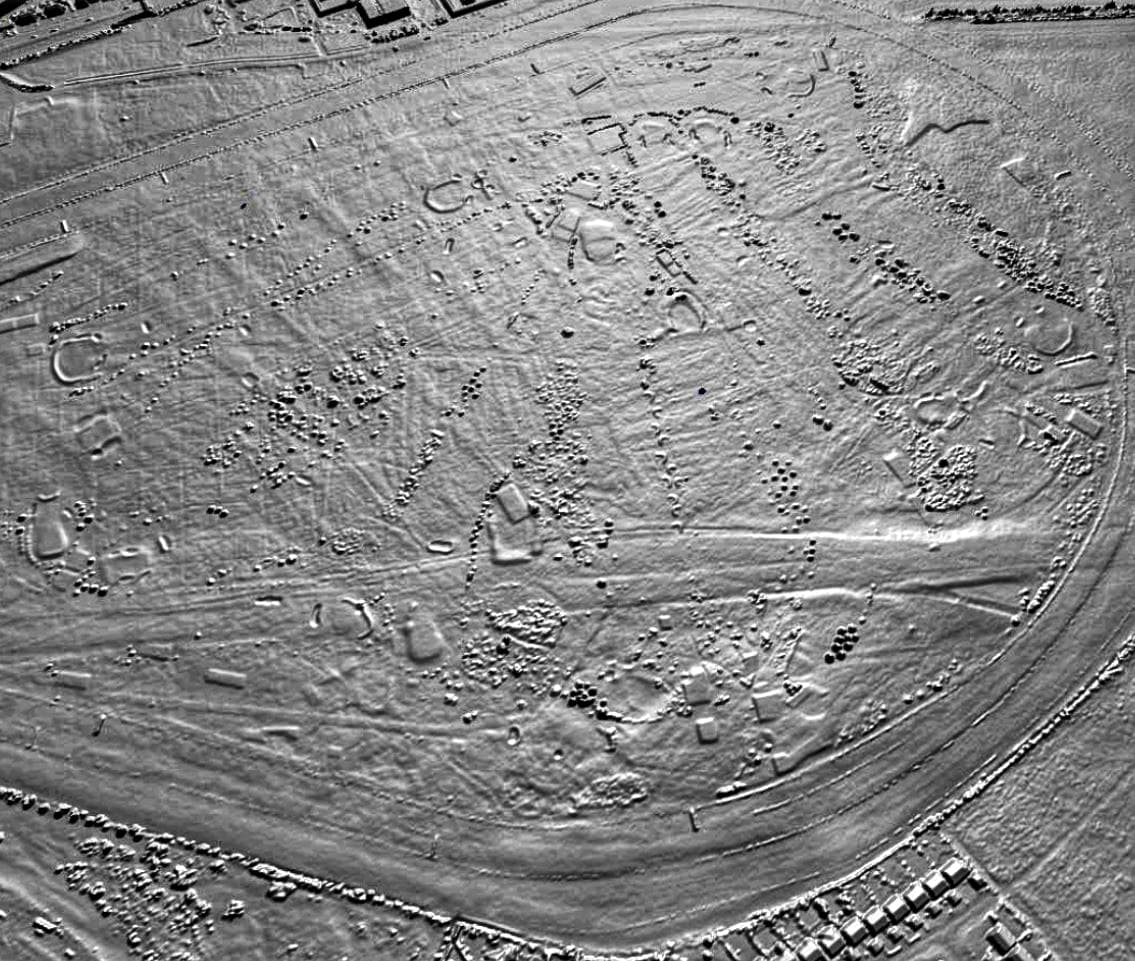 Lidar view of Doncaster Racecourse and Town Moor