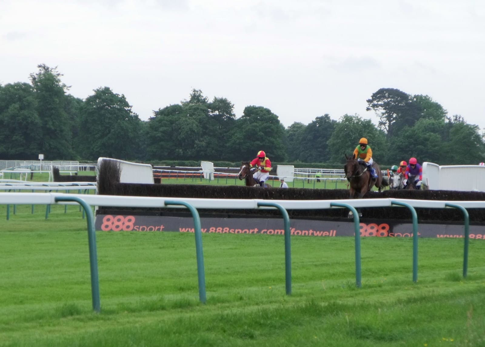 Steeplechase action at Fontwell Park Racecourse